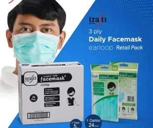 Facemask Masker Trasti 3 Ply Isi 4 Pcs - Karet 1 earloop_ritel_2